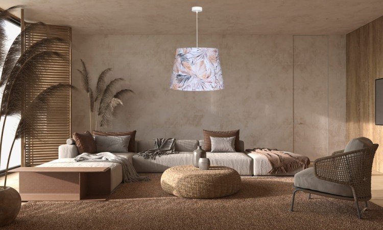 Lampa wisząca Abażur Liście Boho PRIMAVERA - stożek B 40 - aranżacja 2