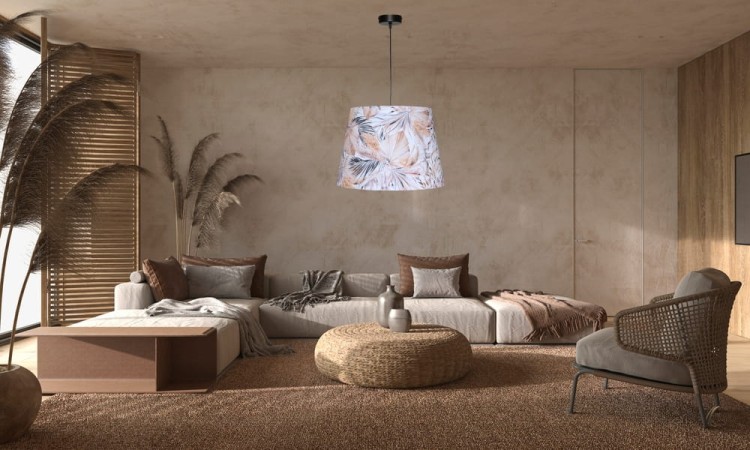 Lampa wisząca Abażur Liście Boho PRIMAVERA - stożek B 44 - aranżacja 1