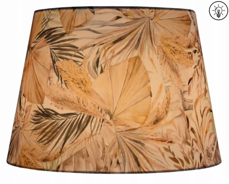 Lampa wisząca Abażur Liście Boho PRIMAVERA - stożek B 44 - zapalony