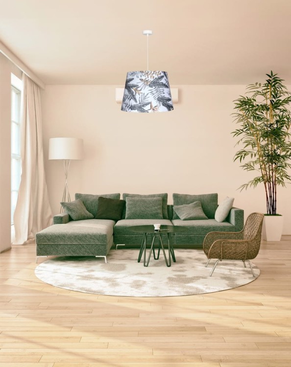 Lampa wisząca Abażur Liście Egzotyczne PRIMAVERA - stożek B 44 - aranżacja 2