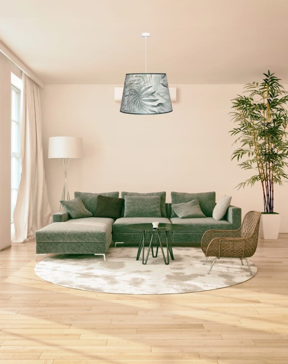 Lampa wisząca Abażur Liście Zielone PRIMAVERA - stożek B 40 - aranżacja 2