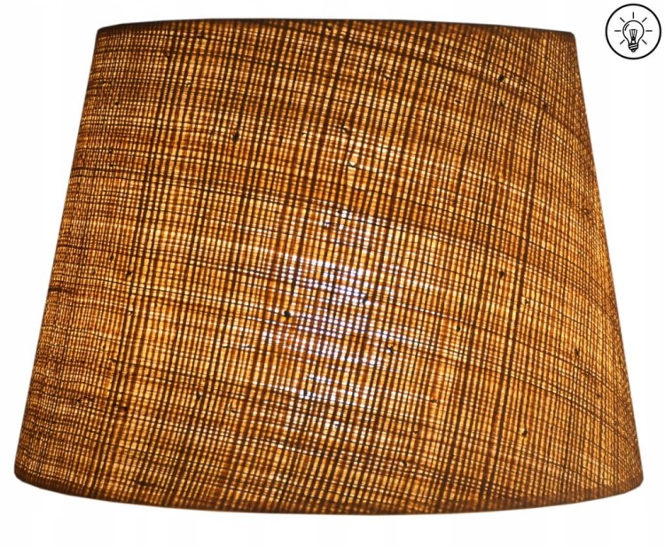 Lampa wisząca Abażur Rafia CARINI - stożek B 40 - zapalony