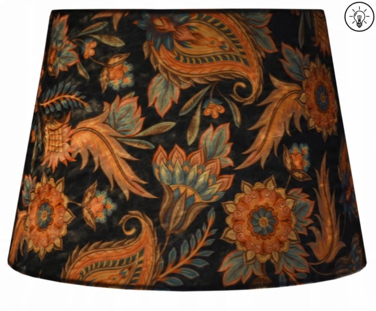 Lampa wisząca Abażur Kwiaty Orientu PANCA - stożek B 44 - zapalony