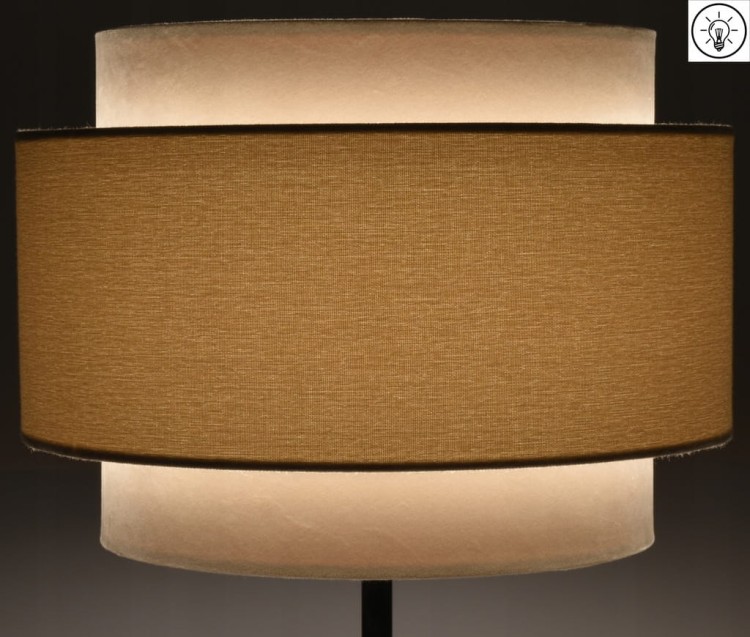 Abażur beżowy AVOLA - tort 35 - zapalony 2