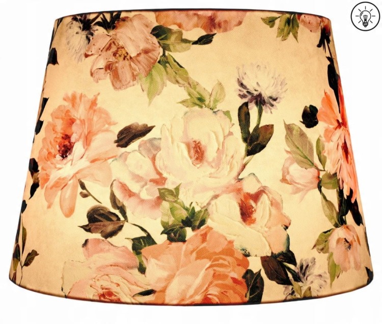 Lampa wisząca Abażur Kwiaty PRIMAVERA - stożek B 40 - zapalony