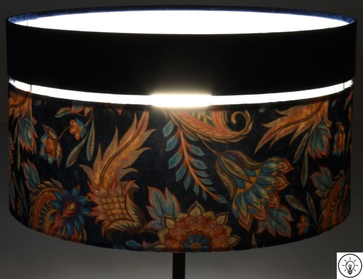 Abażur Kwiaty Orientu PANCA - podwójny 40 - zapalony 1