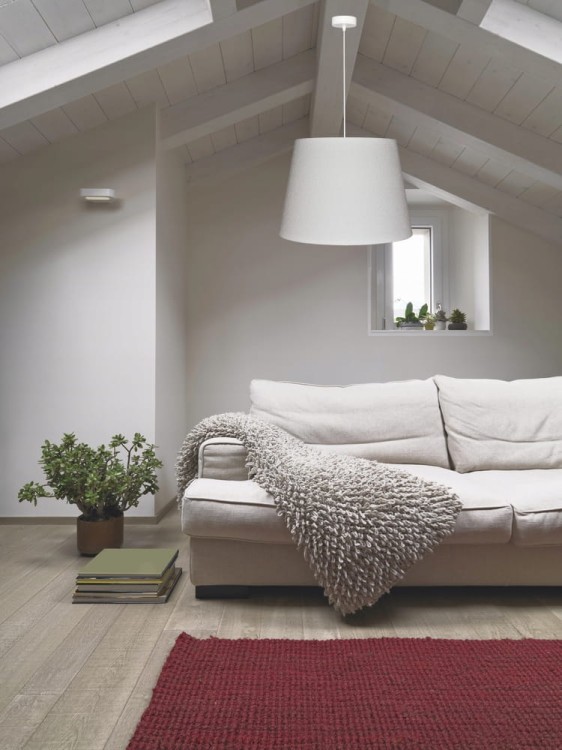 Lampa wisząca Abażur biały Boucle VENOSA - stożek B 40 - aranżacja 2