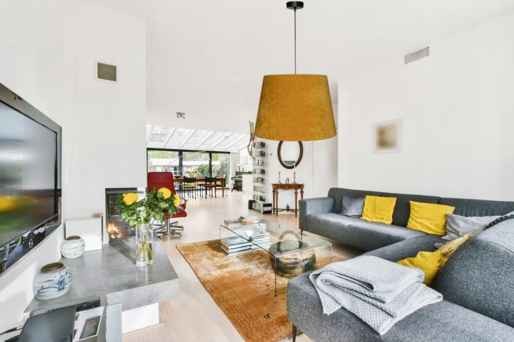 Lampa wisząca Abażur miodowy Boucle VENOSA - stożek B 40 - stożek B 40 - aranżacja 1