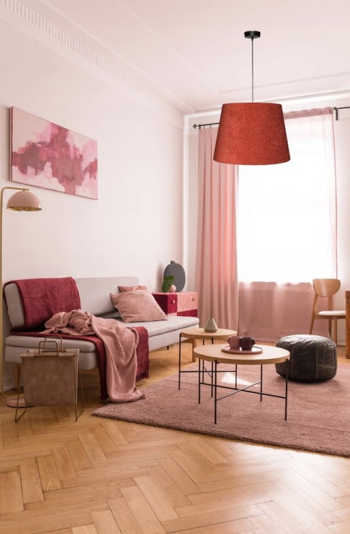 Lampa wisząca Abażur Boucle terakota VENOSA - stożek B 40 - aranżacja 1