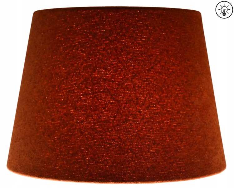 Lampa wisząca Abażur Boucle terakota VENOSA - stożek B 40 - zapalony