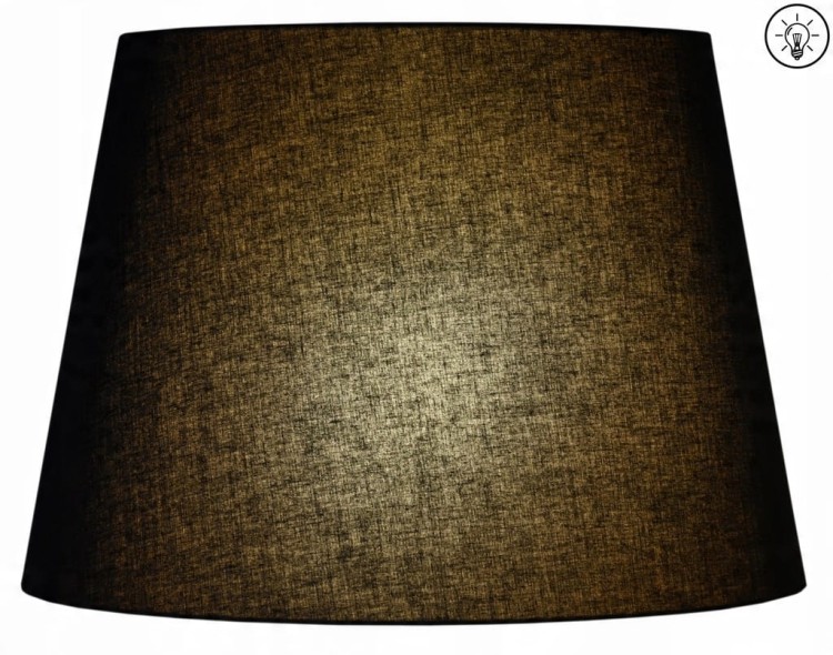 Lampa wisząca Abażur czarny + złoty  MIRANO - stożek B 40 - zapalony