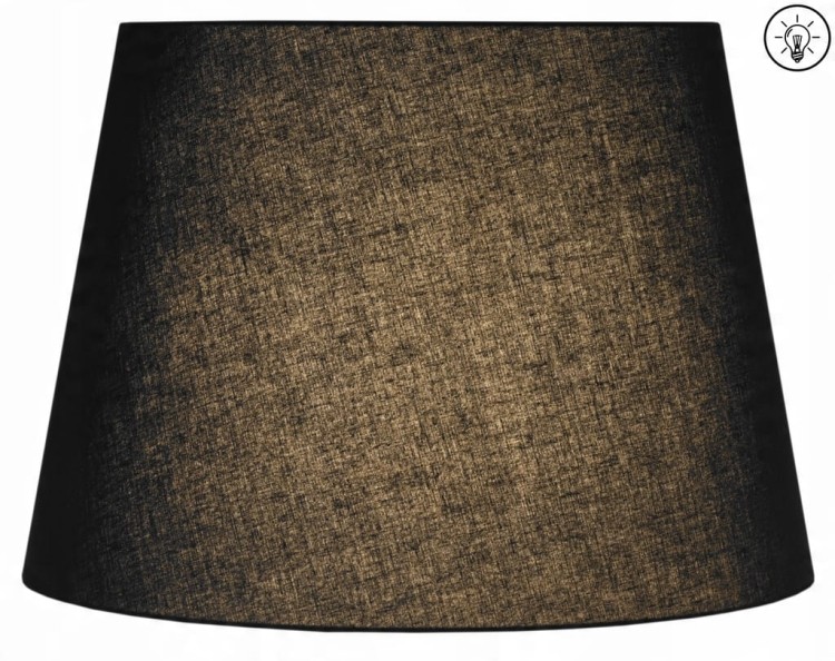 Lampa wisząca Abażur czarny MIRANO - stożek B 44 - zapalony