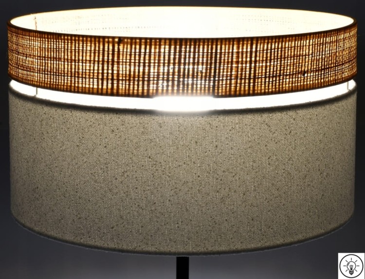 Abażur biały / rafia VENOSA - podwójny 40 - zaplony 1