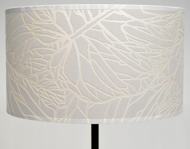 Abażur beżowy LIŚĆ - walec 35 - zgaszony