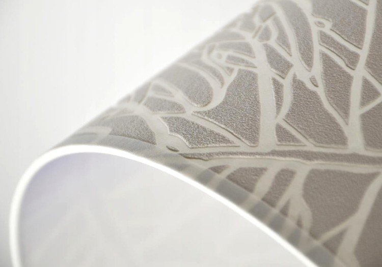 Abażur beżowy LIŚĆ - walec 35 - detal