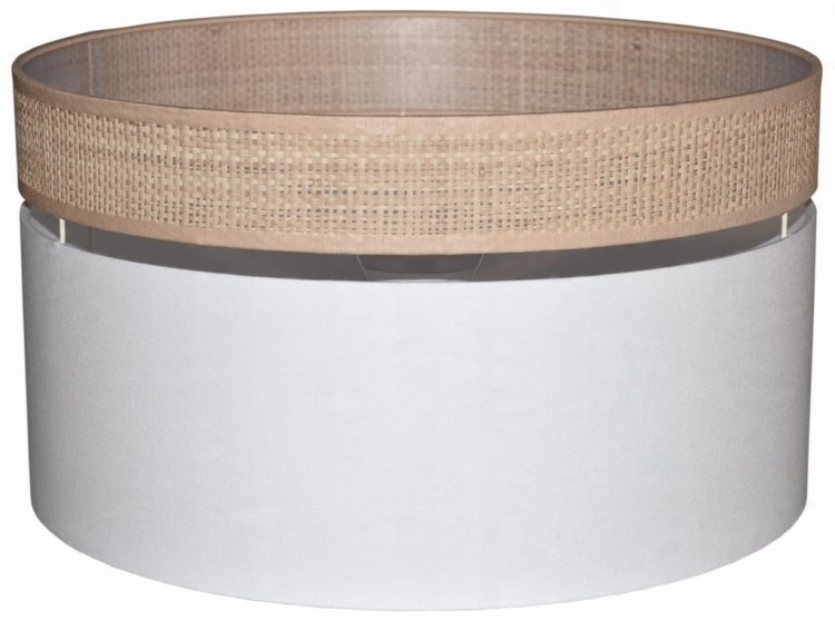 Abażur biały / rafia MIRANO - podwójny 40