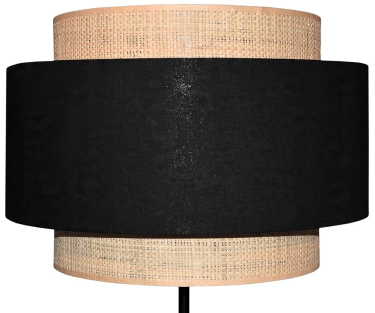 Abażur czarny / rafia MIRANO - tort 35 - zgaszony 2
