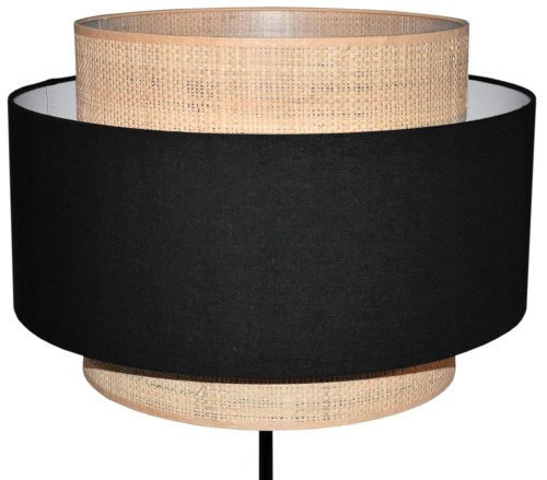 Abażur czarny / rafia MIRANO - tort 45 - zgaszony 1