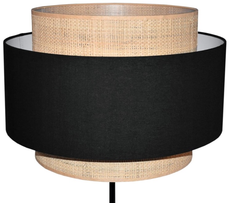 Abażur czarny / rafia MIRANO - tort 45 - zgaszony 1