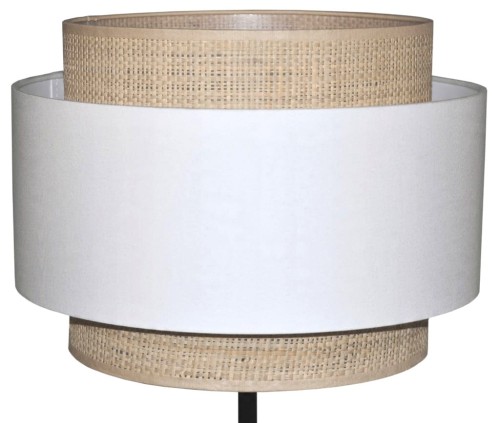 Abażur biały / rafia MIRANO - tort 35 - zgaszony 1