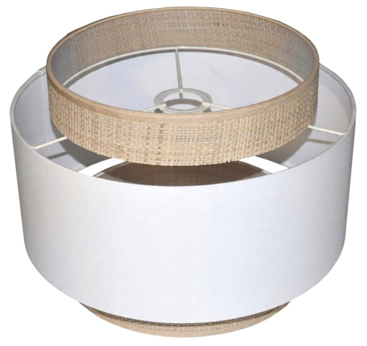 Abażur biały / rafia MIRANO - tort 35 - mocowanie