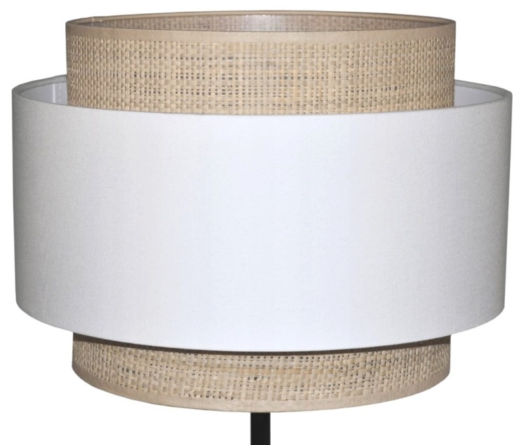 Abażur biały / rafia MIRANO - tort 45 - zgaszony 1