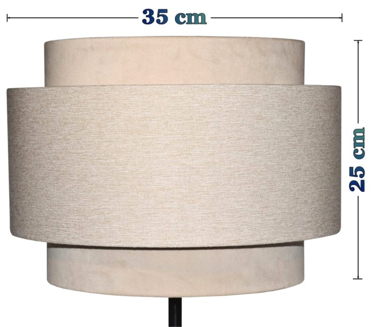 Abażur beżowy AVOLA - tort 35 - wymiary