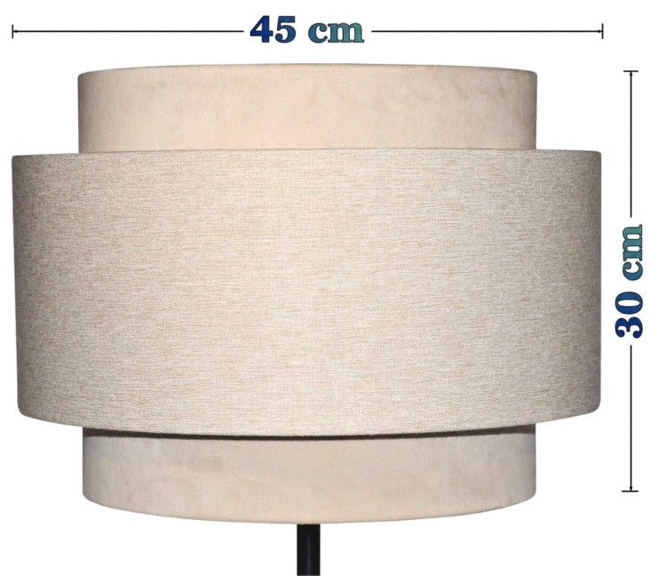 Abażur beżowy AVOLA - tort 45 - wymiary