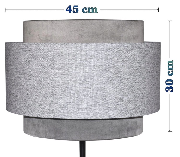 Abażur szary AVOLA - tort 35 - wymiary