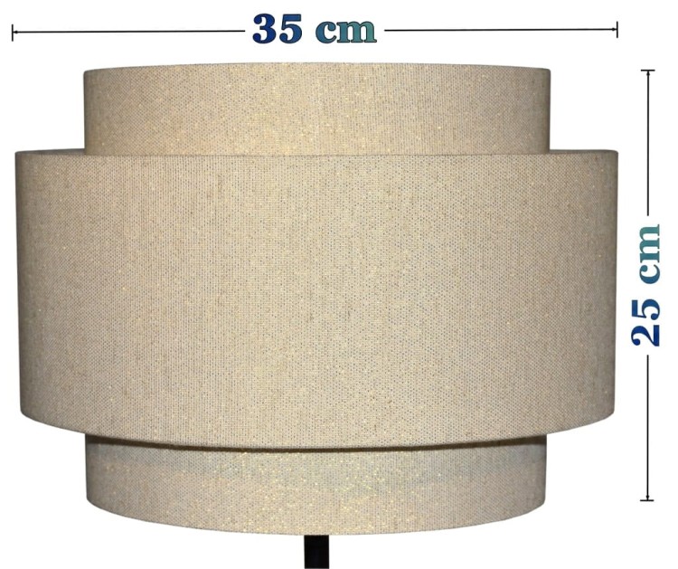 Abażur złoty LATINA - tort 35 - wymiary