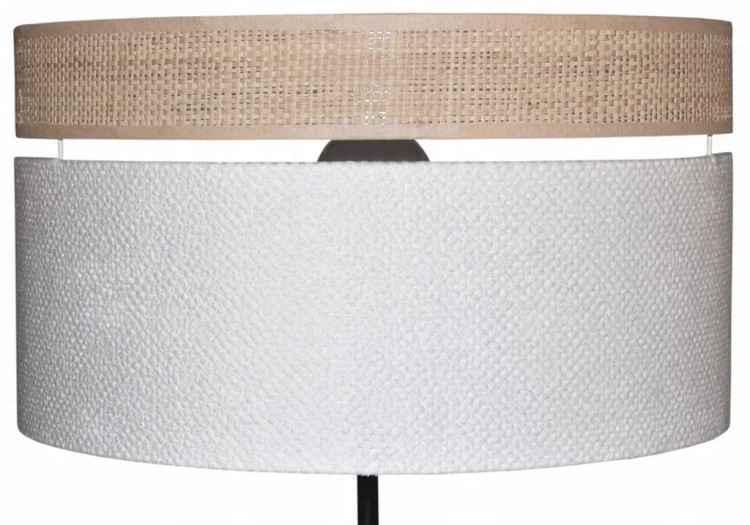 Abażur biały / rafia AREZZO - podwójny 40 - zgaszony 2