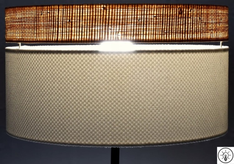 Abażur biały / rafia AREZZO - podwójny 40 - zapalony 2