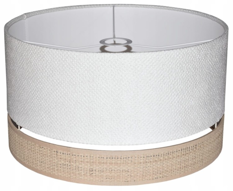 Abażur biały / rafia AREZZO - podwójny 40 - mocowanie