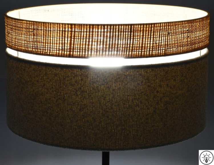 Abażur beżowy / rafia VENOSA - podwójny 40 - zapalony 1