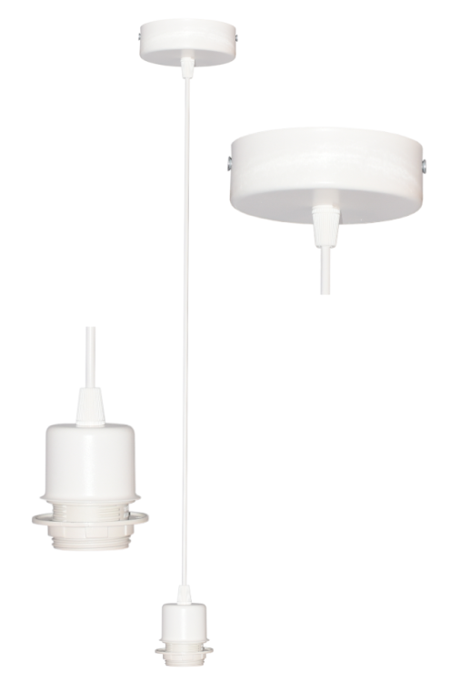 Lampa wisząca Abażur Robaczki PANCA - walec 30 - zawieszenie białe - detale