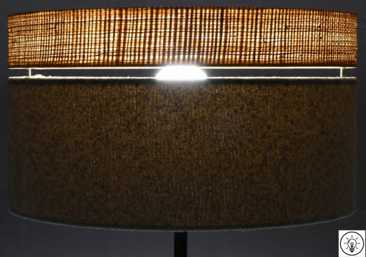 Abażur beżowy / rafia VENOSA - podwójny 40 - zapalony 2