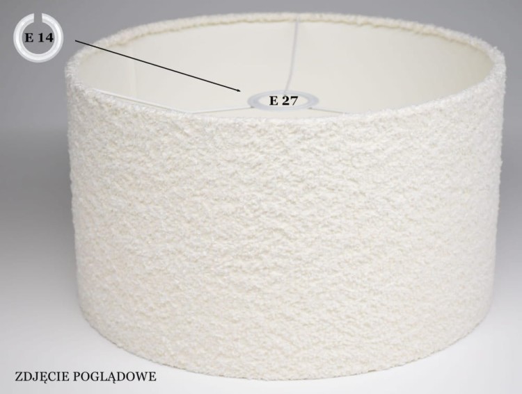 ABAŻUR kokosowa biel Grube - Boucle COREDO - walec 35