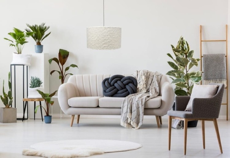 ABAŻUR kokosowa biel Grube - Boucle COREDO - walec 45