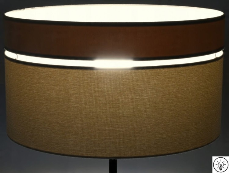 Abażur beżowy AVOLA - podwójny 40 - zapalony 1