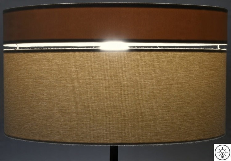 Abażur beżowy AVOLA - podwójny 40 - zapalony 2