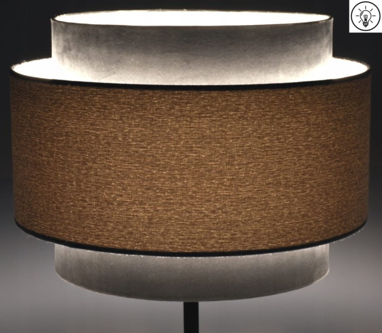 Abażur szary AVOLA - tort 35 - zapalony 1