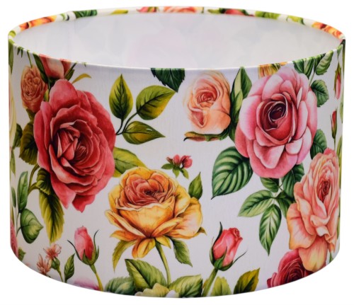 Abażur Róże Kolorowe PRIMAVERA - walec 25