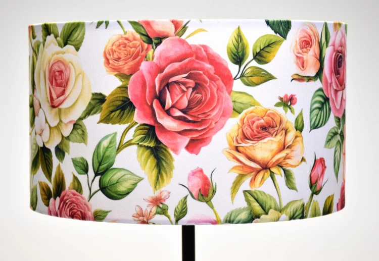 Abażur Róże Kolorowe PRIMAVERA - walec 25