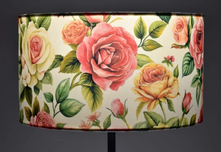 Abażur Róże Kolorowe PRIMAVERA - walec 25