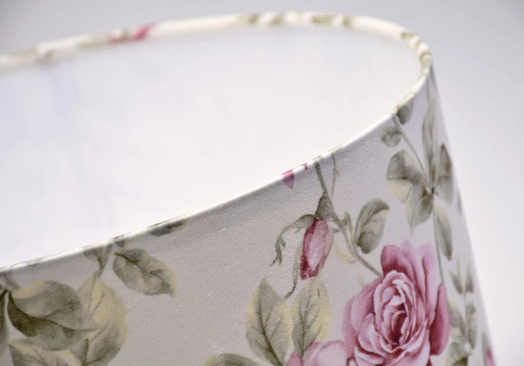 Abażur Róże na Kremowy Tle PRIMAVERA - walec 20