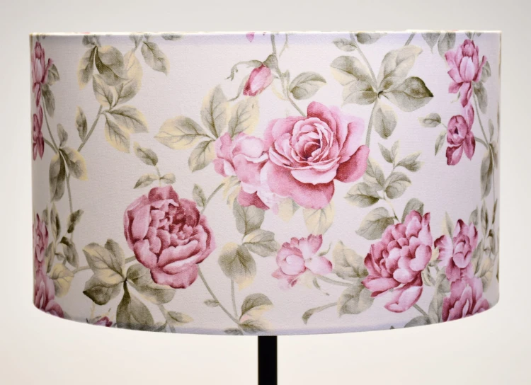 Abażur Róże na Kremowy Tle PRIMAVERA - walec 20