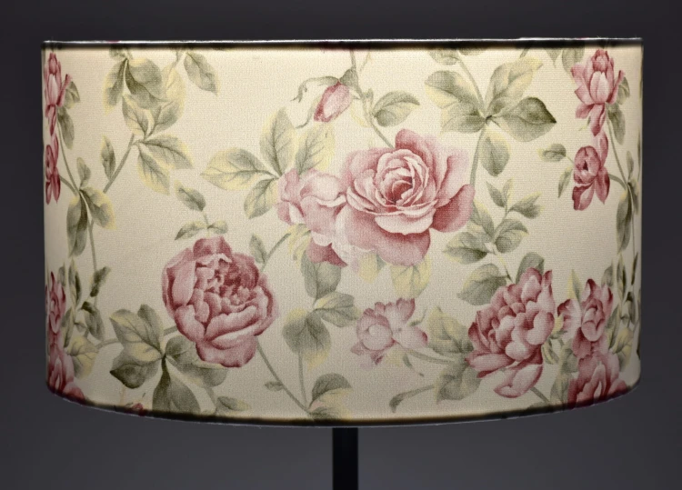 Abażur Róże na Kremowy Tle PRIMAVERA - walec 20