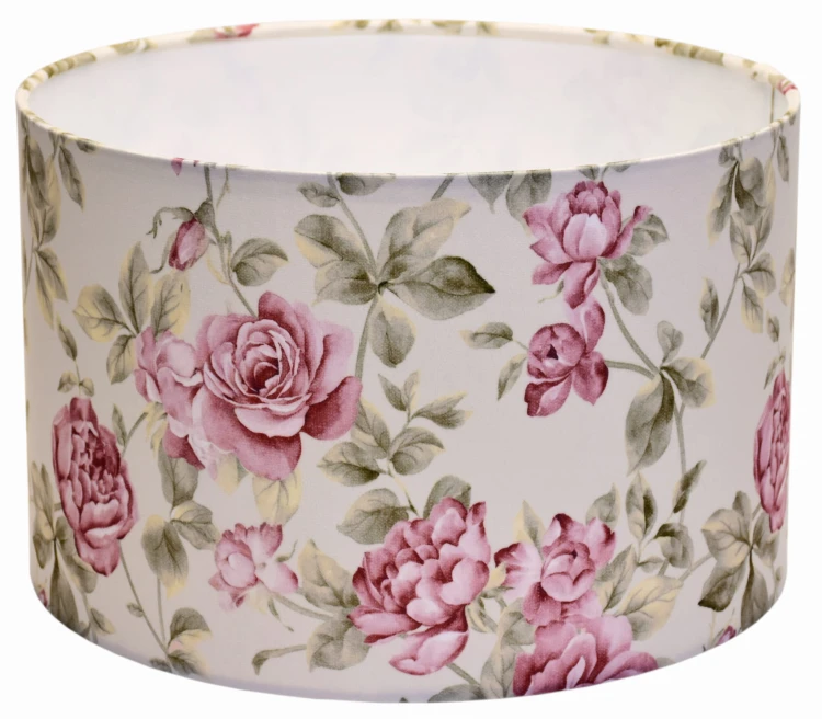 Abażur Róże na Kremowy Tle PRIMAVERA - walec 25