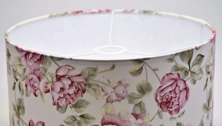 Abażur Róże na Kremowy Tle PRIMAVERA - walec 45