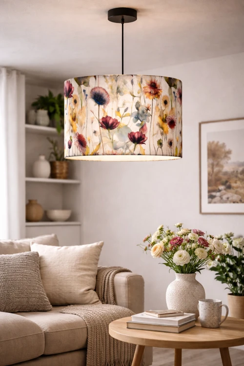 Abażur Łąka Kwietna PRIMAVERA - walec 45